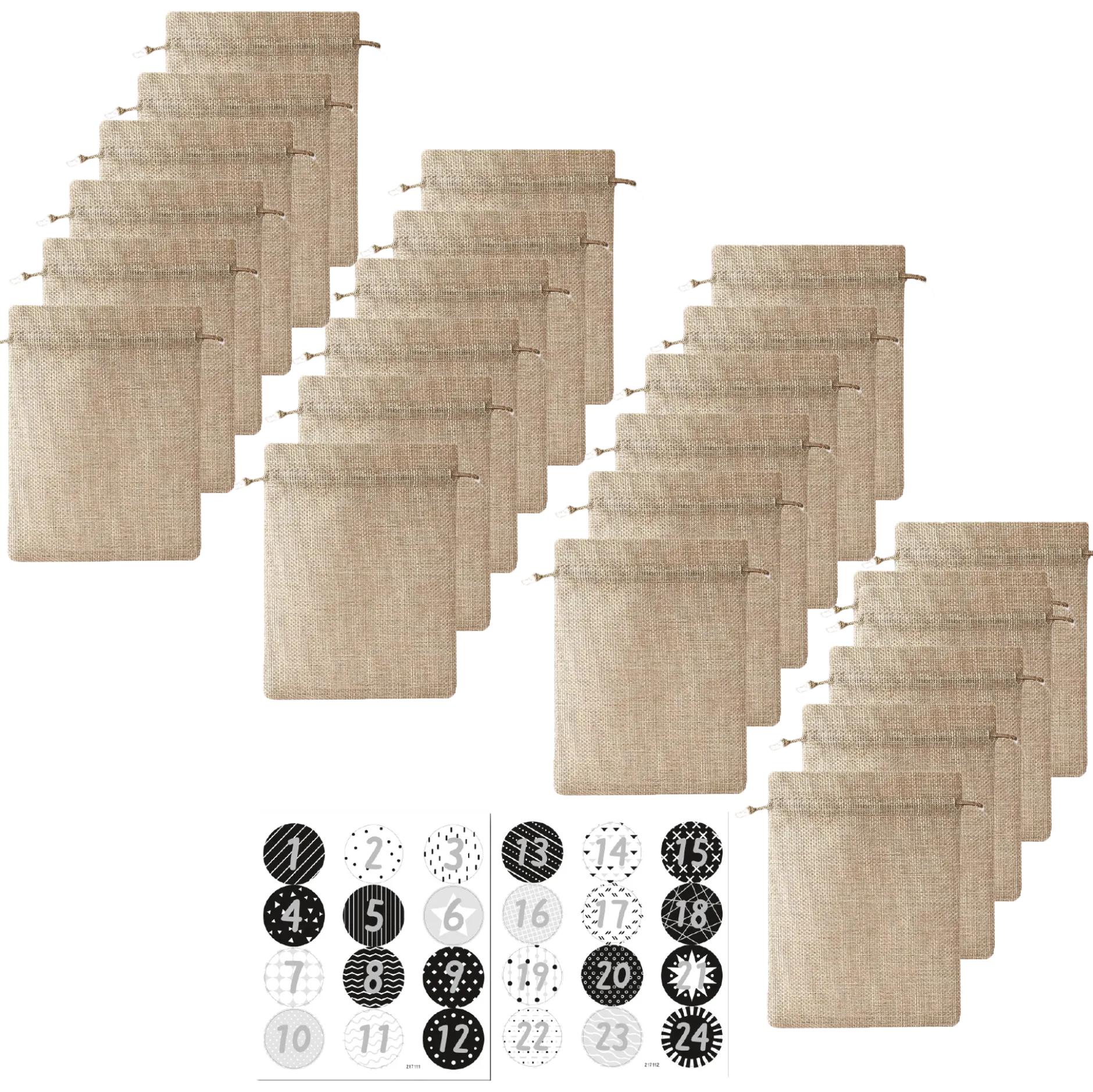 Adventskalender jutepåsar