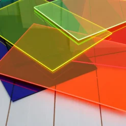 Akrylplastskiva 300x200x3 mm, fluorescerande gul