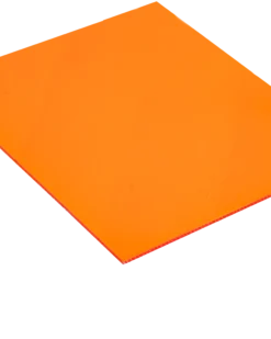 Akrylskiva 500x500x3 mm, transparant orange