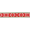 Allmogeband, vit/röd/grön