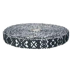 Allmogeband, vit/svart