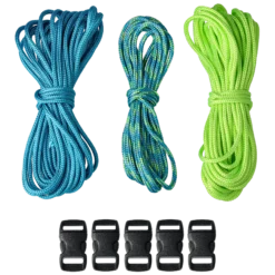 Armbandsset 2 mm, neongrön/petrol