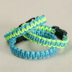 Armbandsset 2 mm, neongrön/petrol