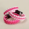Armbandsset 4 mm, rosa/vit