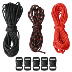 Armbandsset 2 mm, Svart / Röd