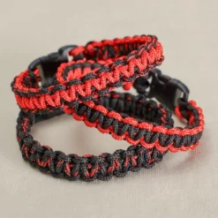 Armbandsset 2 mm, Svart / Röd