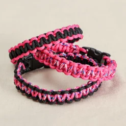 Armbandsset 2 mm, svart/rosa