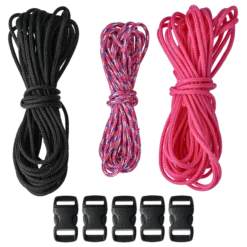 Armbandsset 2 mm, svart/rosa
