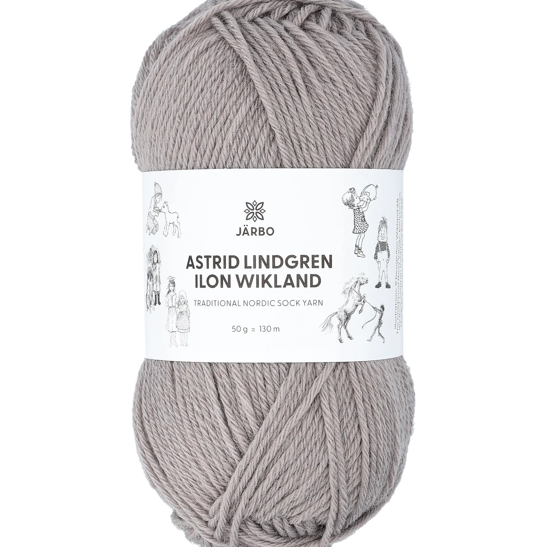 Astrid Lindgren garn solid, ljusgrå