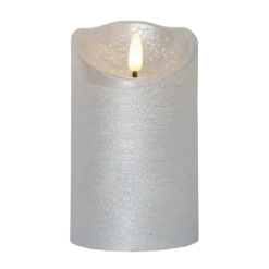 Blockljus LED silver, 12,5 cm