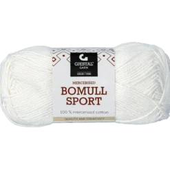 Bomull sport garn, vit