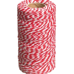 Bomullssnöre, röd/vit