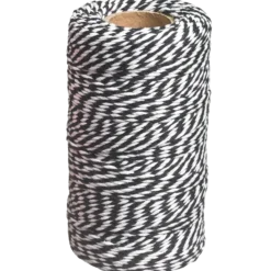 Bomullssnöre, svart/vit