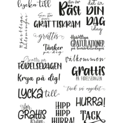 Clear stamps, grattis