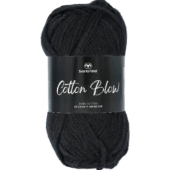 Cotton blow bomullsgarn, pitch black