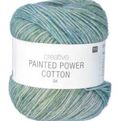Creative Painted Power Cotton, Aqua shades