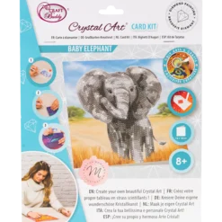 Crystal Art Card Kit, elefant