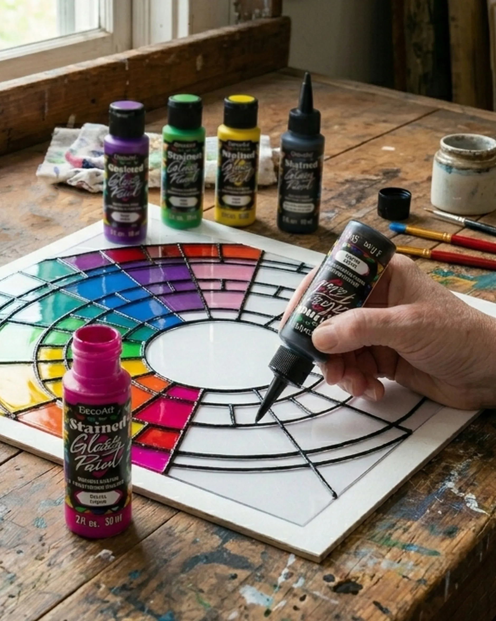 Deco Art Stained glass paint, Emerald