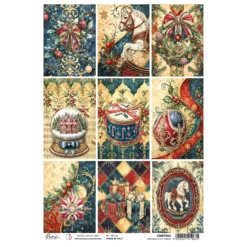 Decoupage Rispapper Julkort