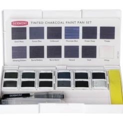 Derwent Tinted Charcoal Paint Pan, 12 st