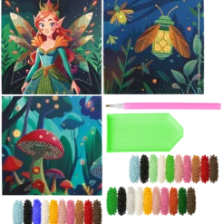 Diamond Art kort 3-pack, fairies and fantasy