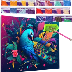Diamond Painting 30 x 40, Påfågel