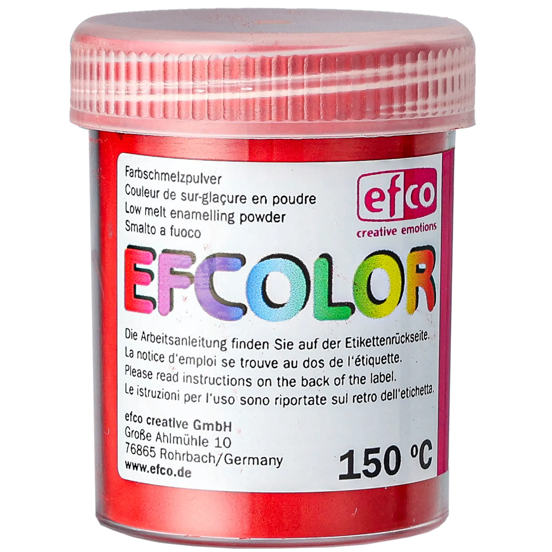 Efcolor smältpulver, korallröd