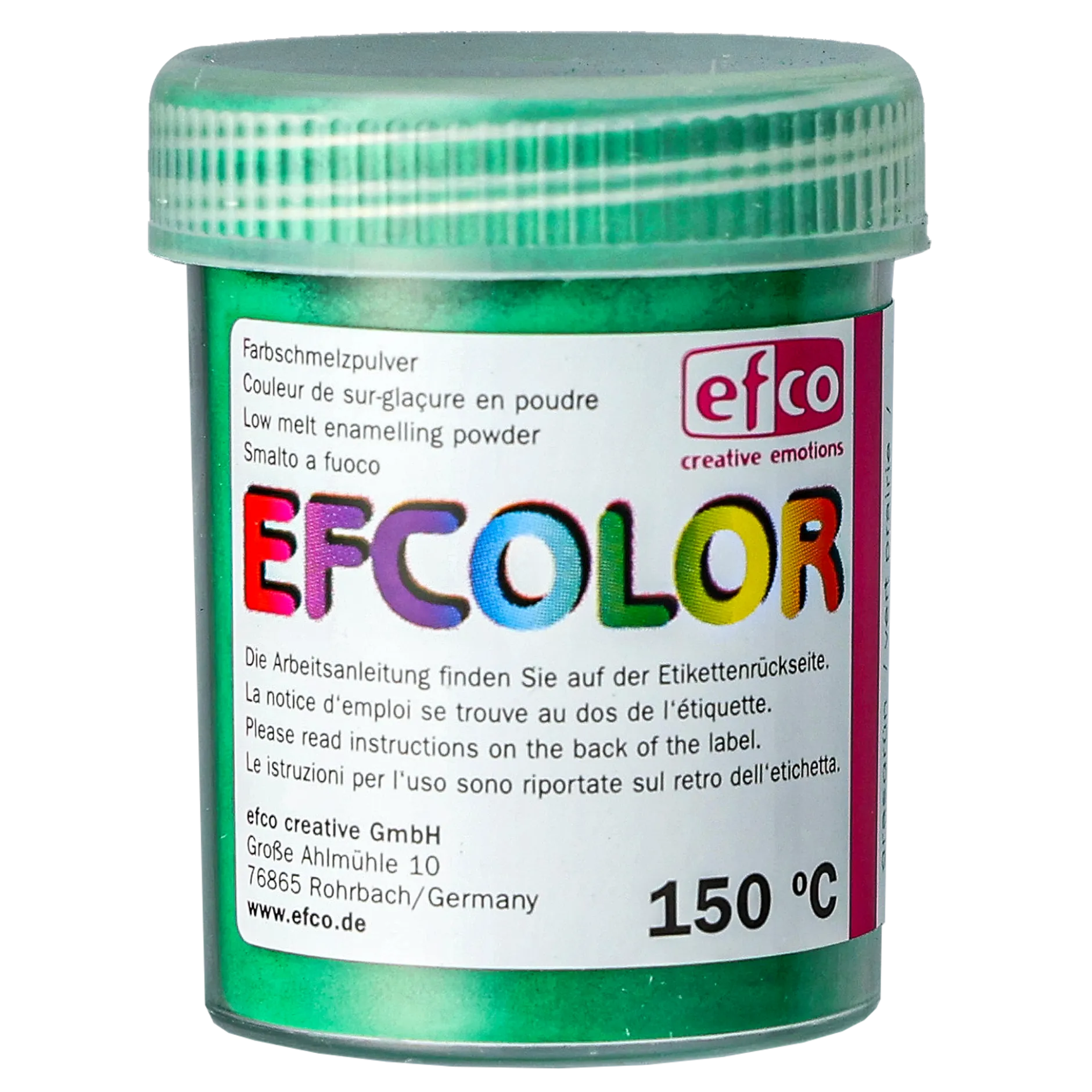 Efcolor smältpulver, smaragdgrön