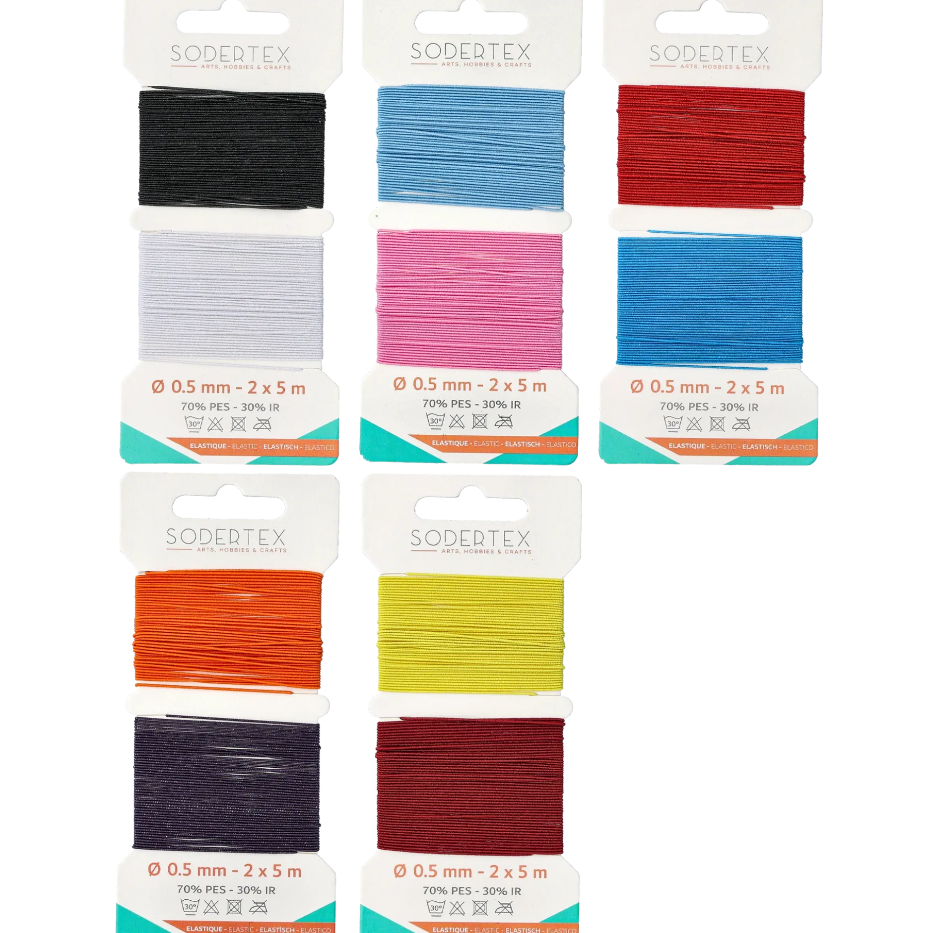 Elastisk tråd, 10 färger
