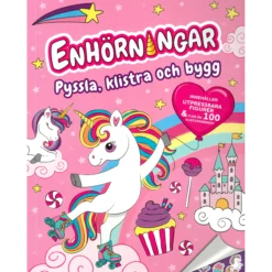 Enhörningar, pyssla, klistra och bygg