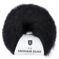 Fin mohair/silke garn, black raven