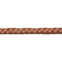 Flätat runt läderband, brun
