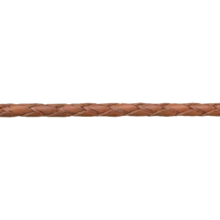 Flätat runt läderband, brun
