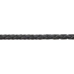Flätat runt läderband, svart
