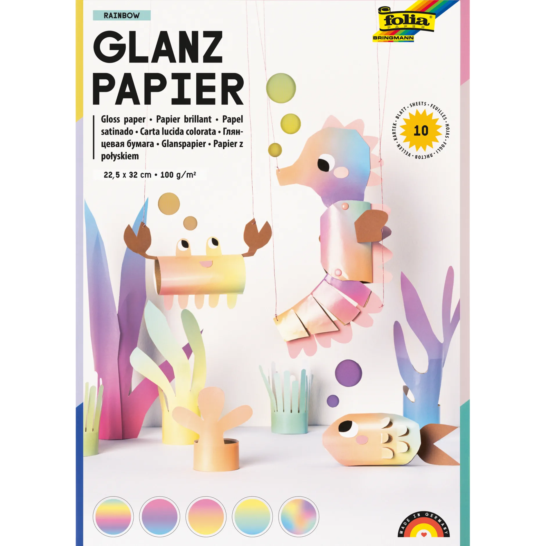 Glansigt regnbågspapper