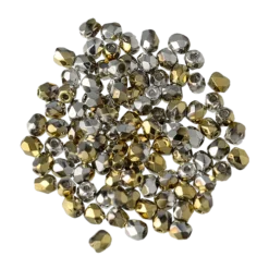 Glaspärlor, guld/silver