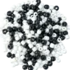 Glaspärlor svartvit mix