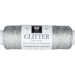 Glitter effektgarn, silver