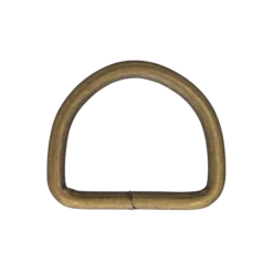 Halvrund ring, antik mässing