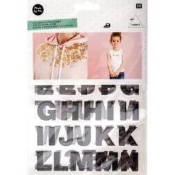 Iron-on-letters, svart glitter