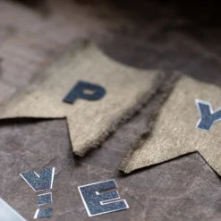 Iron-on-letters, svart glitter