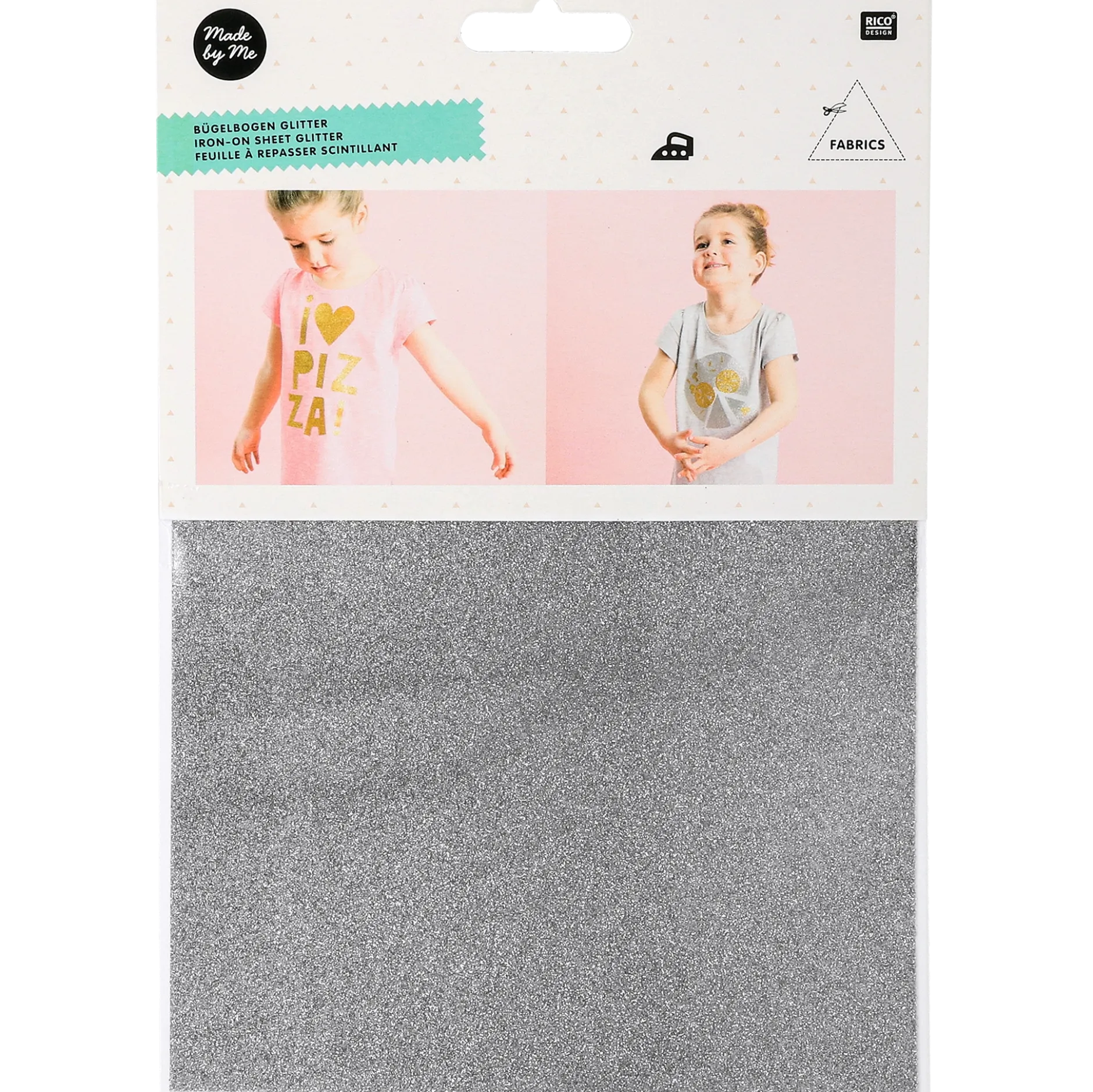 Iron-on, Silver glitter