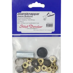Jeansknappar 10 st, antik mässing