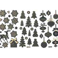 Julstickers svart och guld