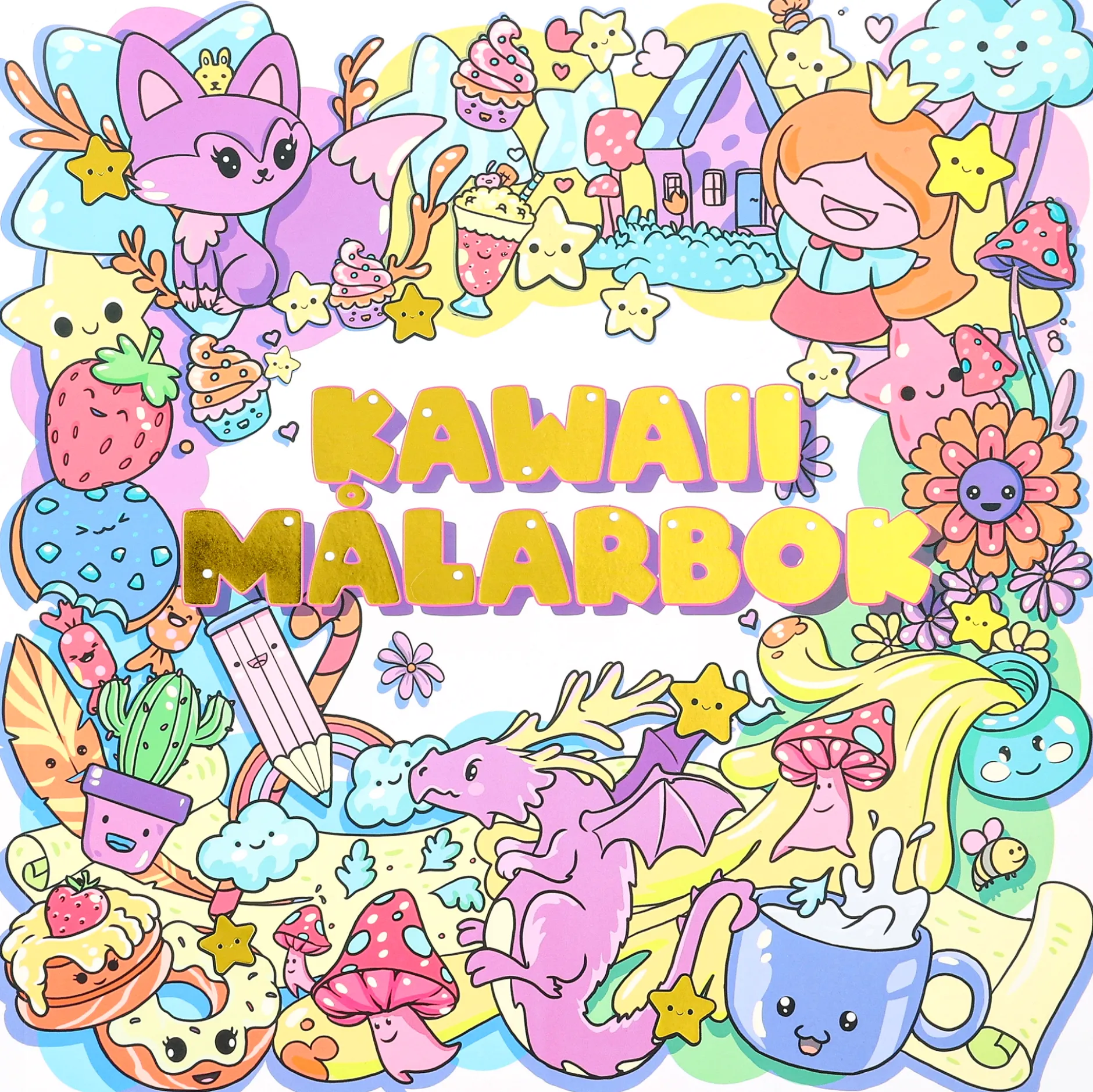 Kawaii Målarbok