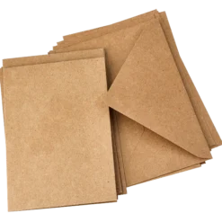 Kort och kuvert kraftpapper, browny kraft