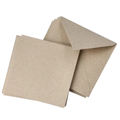 Kort och kuvert kraftpapper, fluting grey
