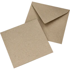 Kort och kuvert kraftpapper, fluting grey