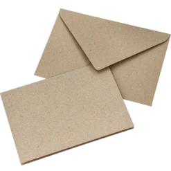 Kort och kuvert kraftpapper, fluting grey