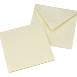 Kvadrat kort o kuvert 5-p, creme